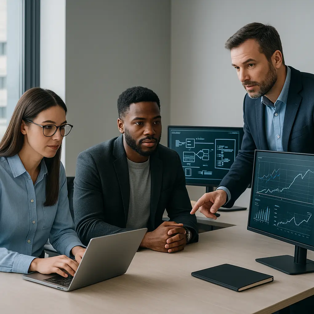 innovación tecnológica empresarial con IA en entorno corporativo