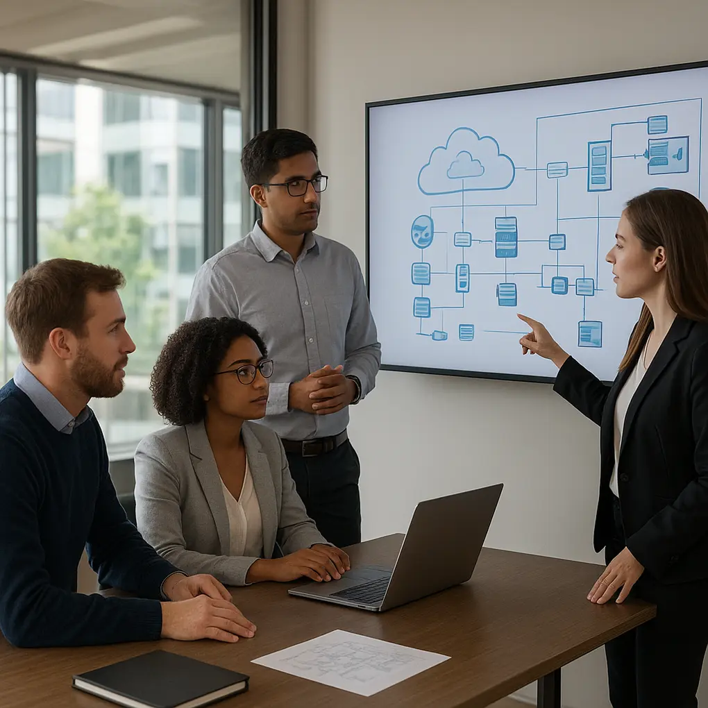 Arquitectura cloud nativa empresarial en entorno corporativo